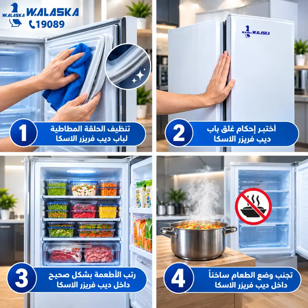 خطوات صيانة ديب فريزر الاسكا